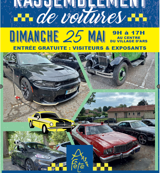 Rassemblement de voitures à Ars-sur-Formans