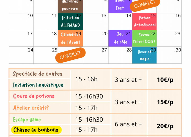 Animations à l’Imaginarium en novembre