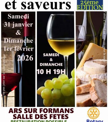 Salons des vins et saveurs Ars-sur-Formans – 25ème édition –