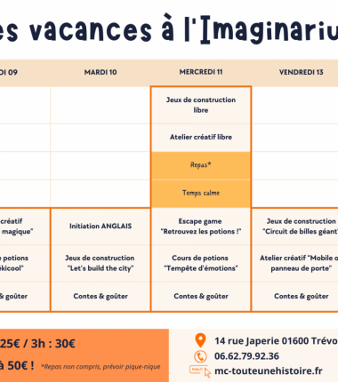 Les vacances à l&rsquo;Imaginarium