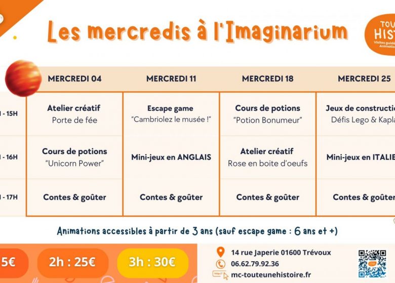 Les mercredis à l&rsquo;Imaginarium en mars