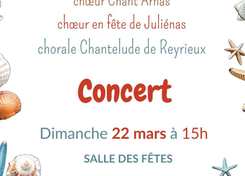Concert annuel de la chorale Chantelude de Reyrieux avec ses invités