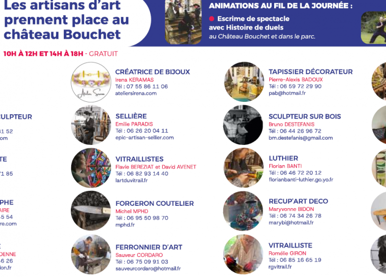 Expositionet et rencontre avec artistes et artisans au Château Bouchet