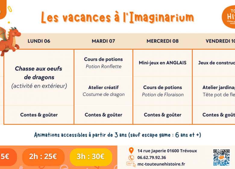 Animations Toute une Histoire en avril