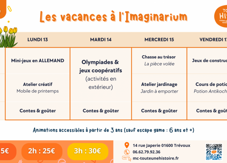 Animations Toute une Histoire en avril