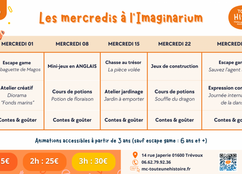 Animations Toute une Histoire en avril