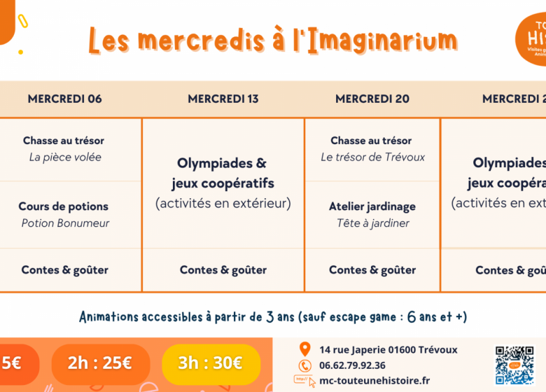 Animations à l&rsquo;imaginarium au mois de mai