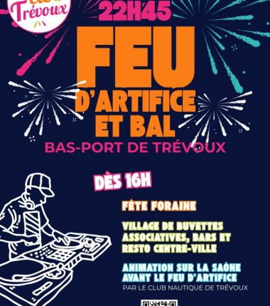Feu d&rsquo;artifice et bal des pompiers à Trévoux