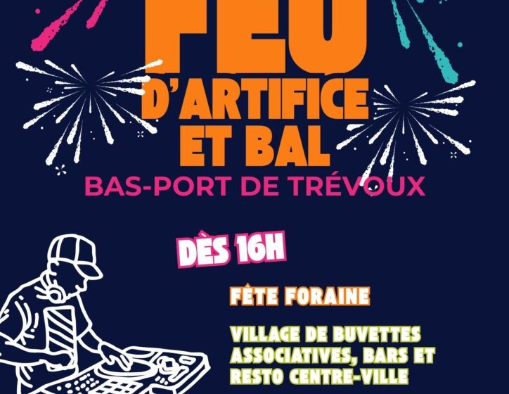 Feu d&rsquo;artifice et bal des pompiers à Trévoux
